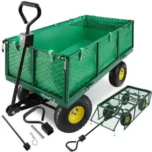 Rasentraktor anhaenger tectake bollerwagen sackkarre ziehbar