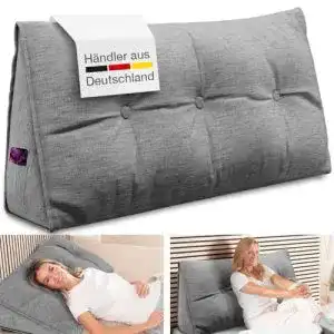 Rueckenkissen eloneo 100 cm breit keilkissen fuer bett und sofa