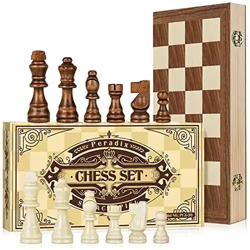 Schachbrett Peradix 38 x 38 cm aus Holz, klappbar und handgefertigt