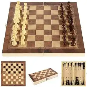 Schachbrett sunshine smile 3 in 1 schach backgammon set