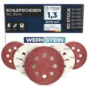 Schleifscheiben 125 mm werkstein 60 stueck schleifpapier