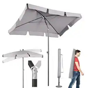 Sonnenschirm grau sekey 200 x 125 cm balkon sonnenschirm