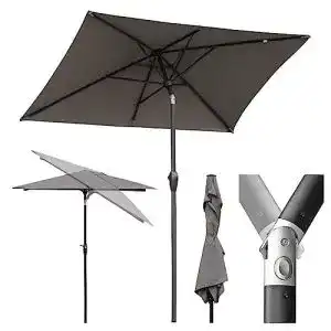 Sonnenschirm grau sekey aluminum sonnenschirm 210x140 cm
