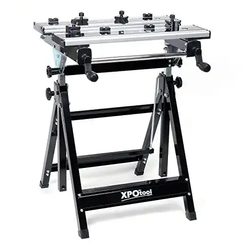 Wiltec Werkbankgestell – 125x57x81 Cm, Stahl, 200kg Tragkraft, Anthrazit/rot, Tischgestell Für Werkbank & Sideboard