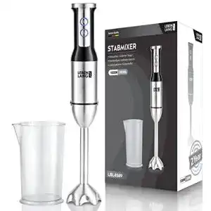Stabmixer edelstahl lebenlang 1000w mit spritzschutz 8 stufen