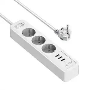 Steckdosenleiste jsver 3 fach mit 3 usb ladeanschluesse