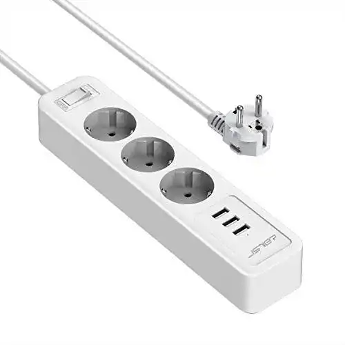 Steckdosenleiste mit 3 Steckdosen und 3 USB-Anschlüssen