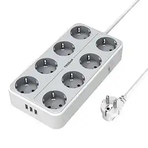 Steckdosenleiste mit usb tessan 8 fach mehrfachsteckdose
