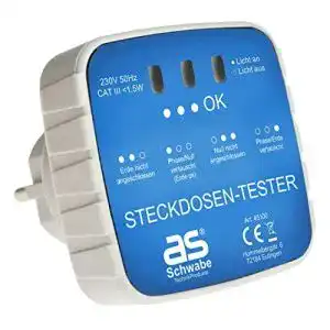 Steckdosentester as schwabe anschluss pruefstecker