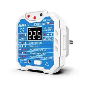Steckdosentester kaiweets rcd pruefung lcd voltage display