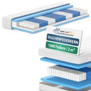 Taschenfederkernmatratze 90 x 200 am qualitaetsmatratzen