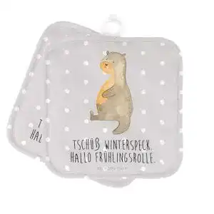 Topflappen mr mrs panda 2er set otter bauch geschenk otter