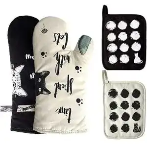 Topflappen zorr 4er set ofenhandschuhe und set baumwolle