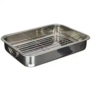 Viereckpfanne gsw 809252 edelstahl mit einsatz 40cm silber