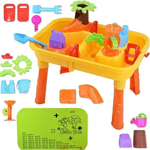 Wasserspieltisch deAO für Kinder mit Sand und Wasser inklusive Zubehör