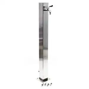 Wasserzapfsaeule wiltec eckige wasserzapfstelle edelstahl 95 cm