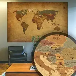 Weltkarte bilderking alte retro antik als xxl wand poster