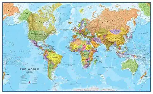 Politische Weltkarte von Maps International im Großformat, laminiert
