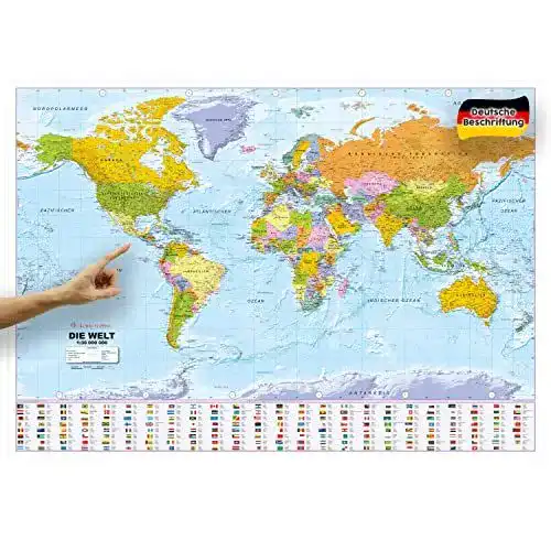 Weltkarte von Orbit Globes & Maps, XXL, Aktuell 2025, Deutsch