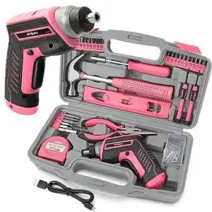 Werkzeugkoffer mit akkuschrauber hi spec 35 teiliges pink rosa