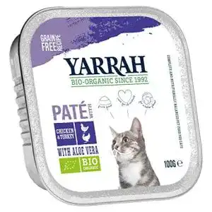 Yarrah katzenfutter yarrah pate huhn truthahn aloe vera 100g bio