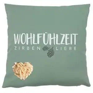 Zirbenkissen herbalind wohlfuehlzeit lindgruen 25x25cm