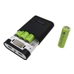 18650 akku happy go powerbank ladegeraet set