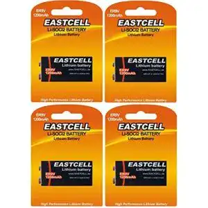 9v lithium batterie eastcell 4 x er9v 9v block 1200 mah
