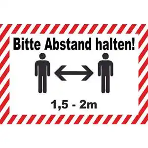 Abstand halten aufkleber mk schilder aufkleber 30x20cm