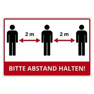 Abstand schild geschenke fabrik de schild 300x200 mm 2