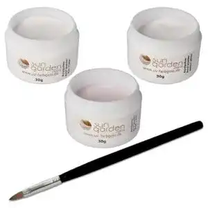 Acryl-Pulver - acryl pulver sun garden nails acryl pulver 3x 30g arcylpinsel set