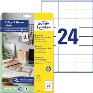 Adressaufkleber avery zweckform lr3475 10 recycling etiketten