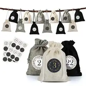 Adventskalender saeckchen naler 24 x jutesaeckchen