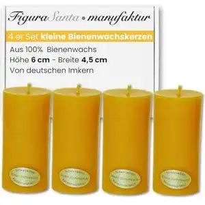 Adventskerzen figura santa bienenwachskerzen 4er set kerzen