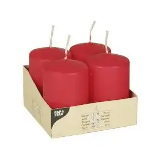 Adventskerzen papstar stumpenkerze 50 x 80 mm 4 stueck rot