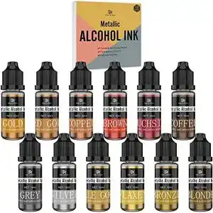 Alcohol ink decorrom metallic alkohol tinte set 12 metall farben