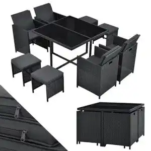Alu gartenmoebel juskys polyrattan sitzgruppe baracoa l 9 teilig