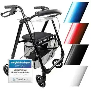 Alu rollator mobility plus indoor rollator ir10 schwarz