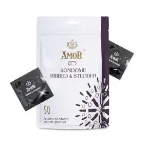 Amor kondom amor premium gerippt genoppt o 54 mm