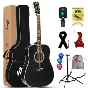 Anfaenger gitarre winzz schwarz akustikgitarren 4 4 anfaenger