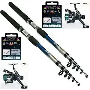 Angel g8ds forellenset set forelle 2 x rute 2 x rolle 2 x schnur