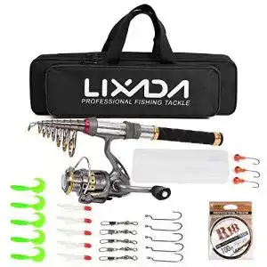 Angel lixada telescopic fishing rod and spool combo kit