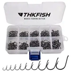 Angelhaken thkfish kohlenstoffstahl set mit kunststoff box
