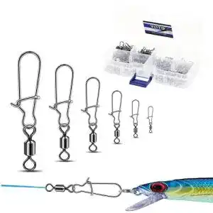Angelwirbel yoto 200pcs angeln wirbel u snaps rolling swivel