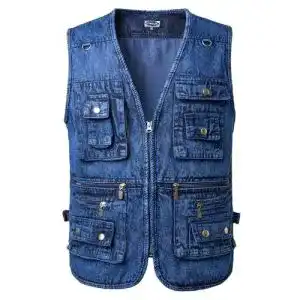 Anglerweste ktwolen herren retro jeans weste motorrad