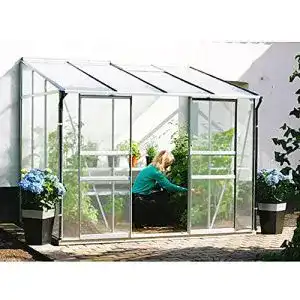 Anlehngewaechshaus vitavia gewaechshaeuser ida 5200 alu
