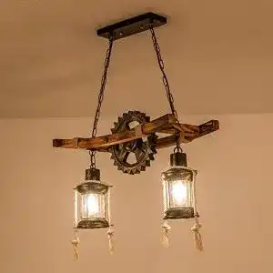 Antik lampe fumimid antik holz pendelleuchte vintage