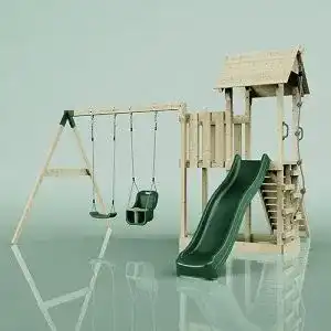 Doppelschaukel mit rutsche rebo spielturm mit wellenrutsche