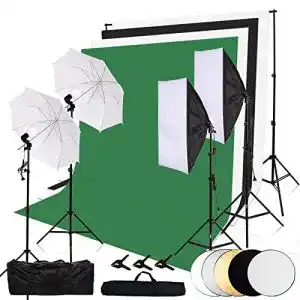 Fotostudio set oubo profi fotostudio kit 4 x schwarz 2 weiss gruen
