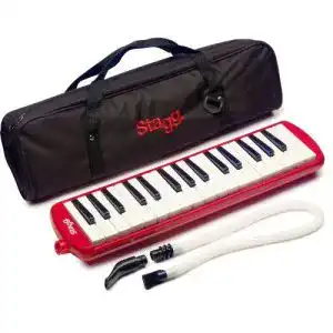 Melodica stagg 32 noten melosta32rd mit tasche rot